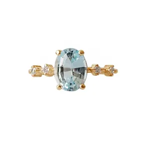 10K Summer Sky Blue Topaz Ring