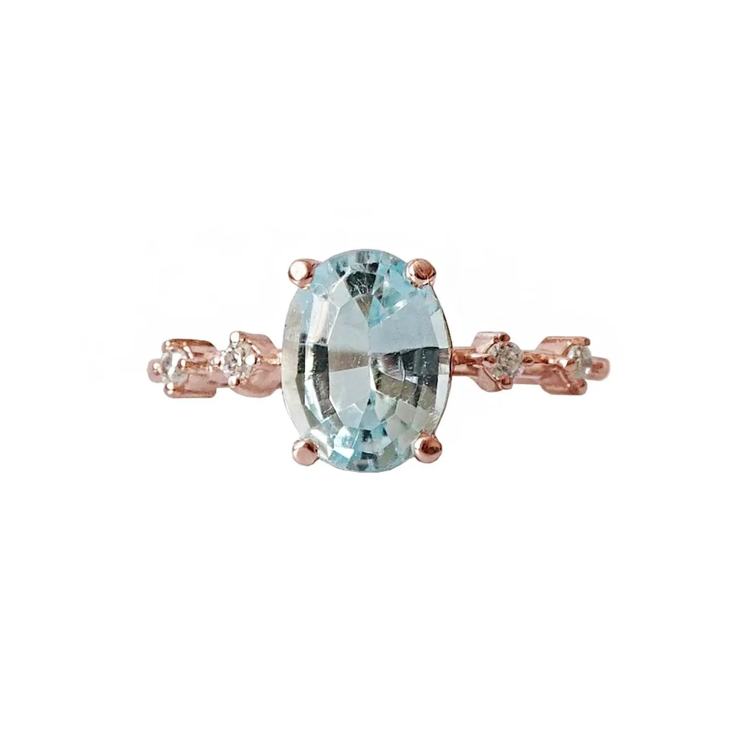 10K Summer Sky Blue Topaz Ring