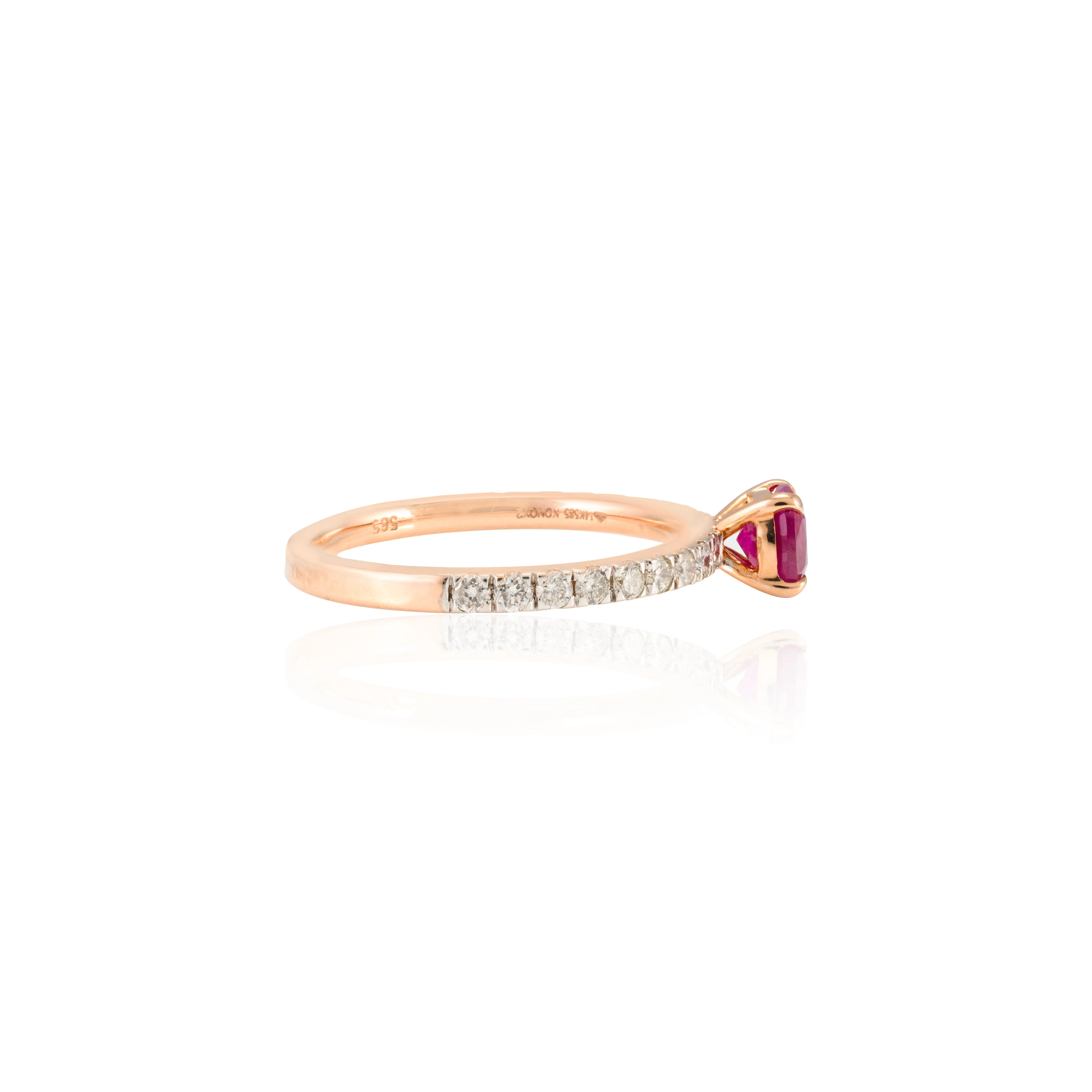 14K Gold Cushion Cut Ruby Statement Ring