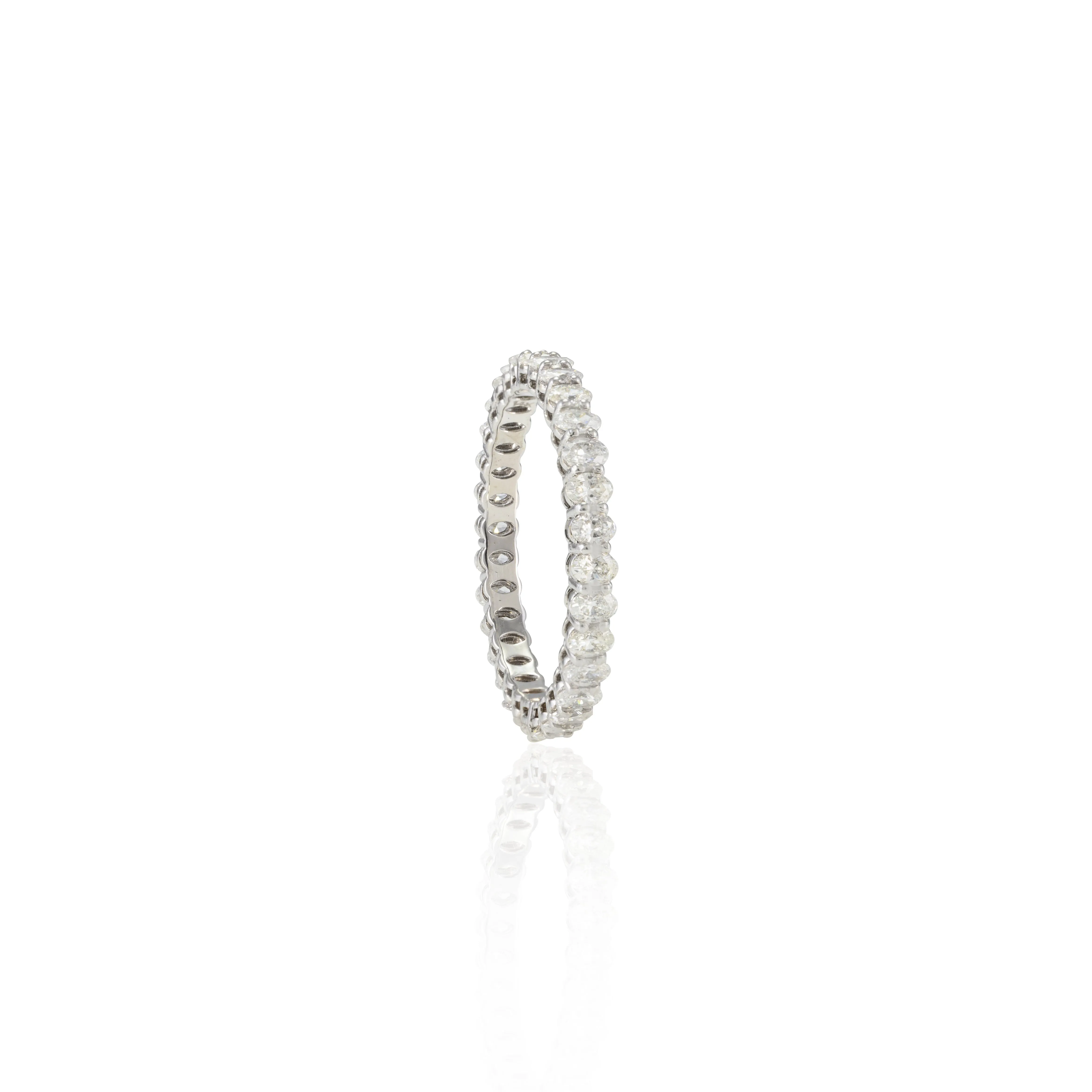 14K Gold Oval Cut Diamond Eternity Band