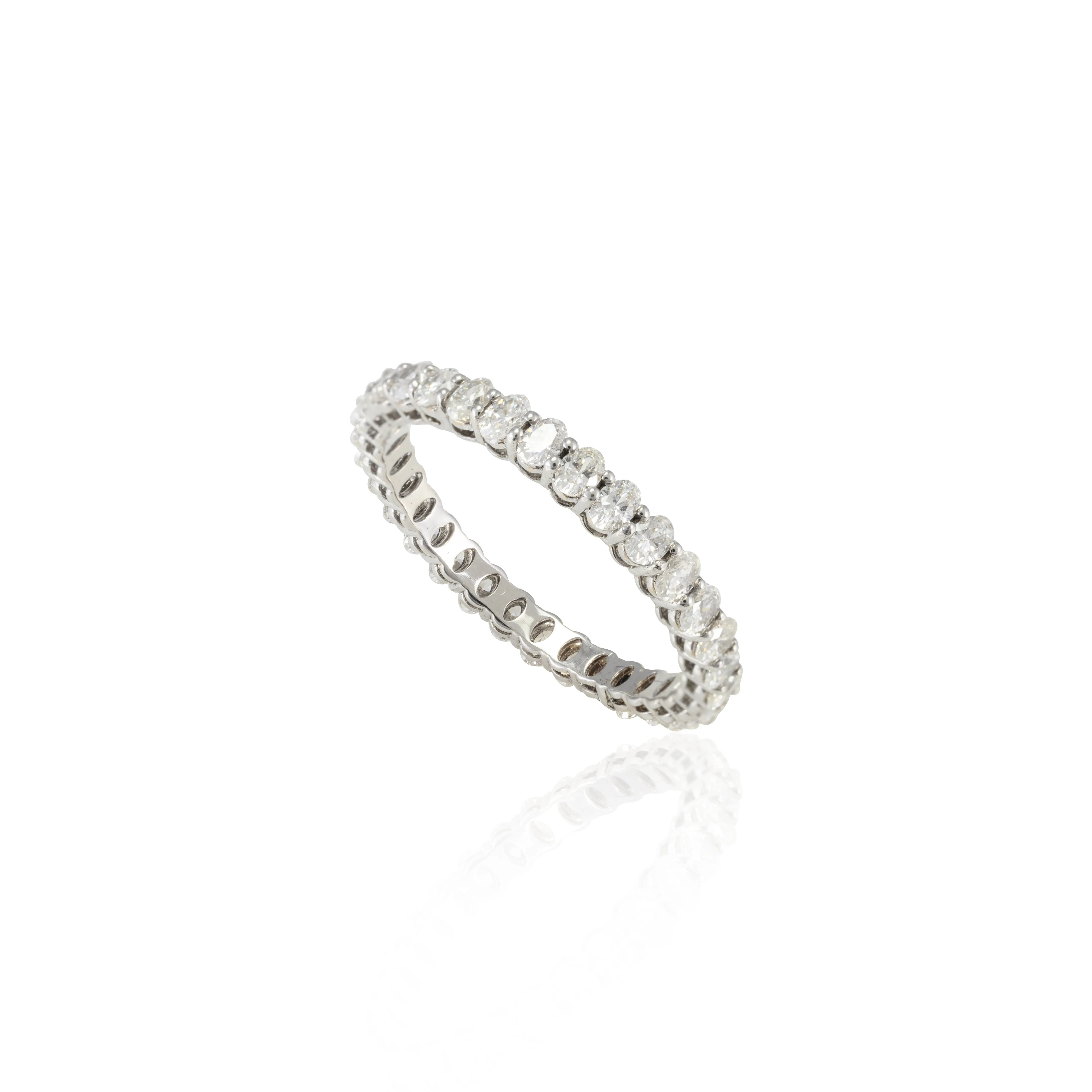 14K Gold Oval Cut Diamond Eternity Band