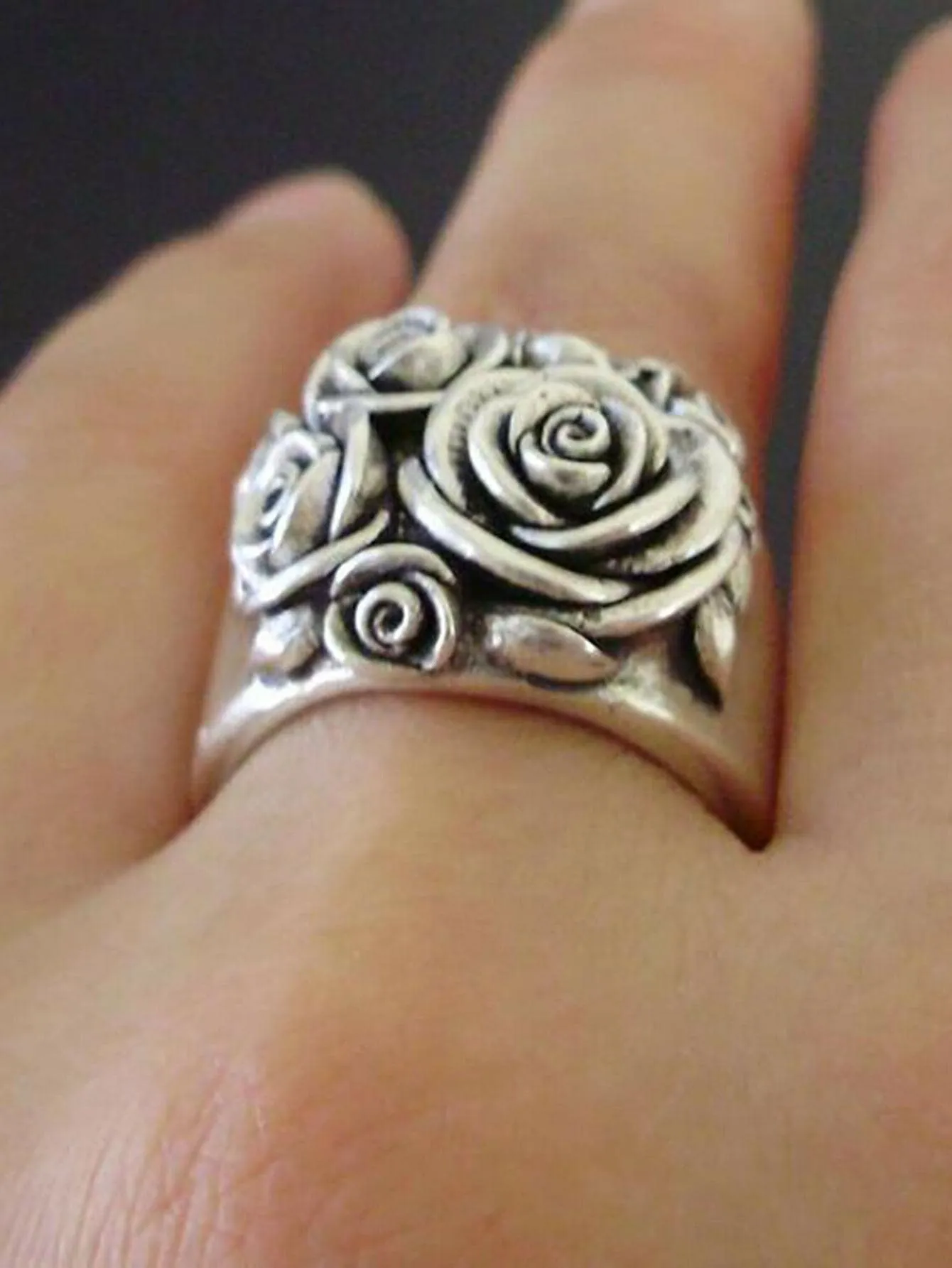 1pc Pretty Flower Ring For Women For Valentine's Day Gift Wedding Anniversary Party Jewelry