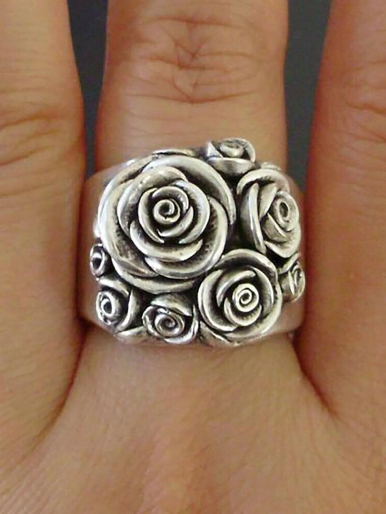 1pc Pretty Flower Ring For Women For Valentine's Day Gift Wedding Anniversary Party Jewelry