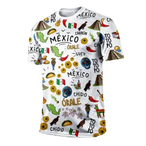 3D All Over Print Mexico T-Shirt, Mexico Tradition Pattern for Men Women T-Shirt