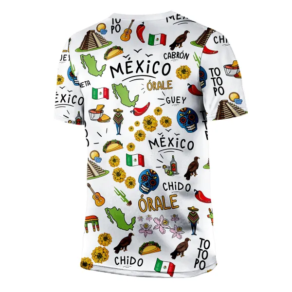 3D All Over Print Mexico T-Shirt, Mexico Tradition Pattern for Men Women T-Shirt