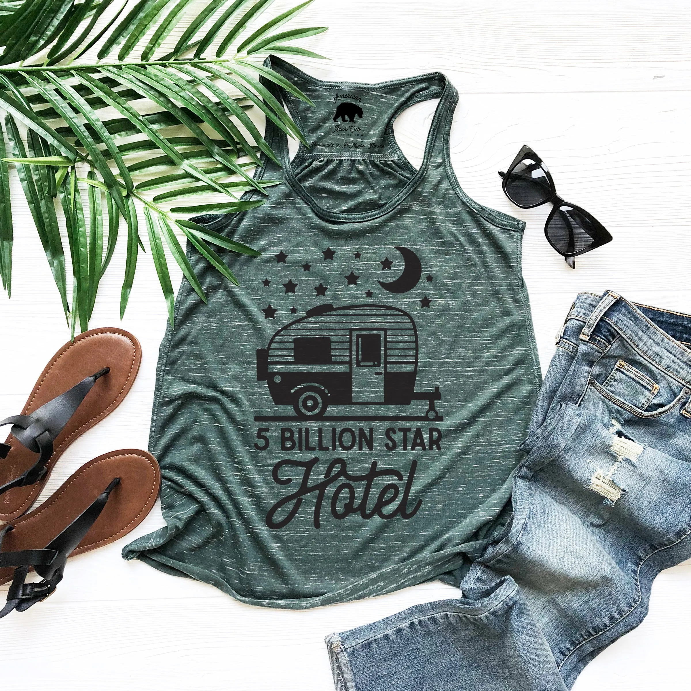 5 Billion Star Hotel flowy racerback tank tops