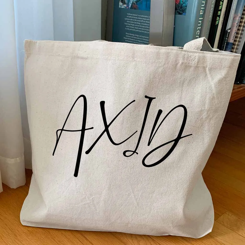 Alpha Xi Delta Script Writing Nickname Canvas Tote Bag