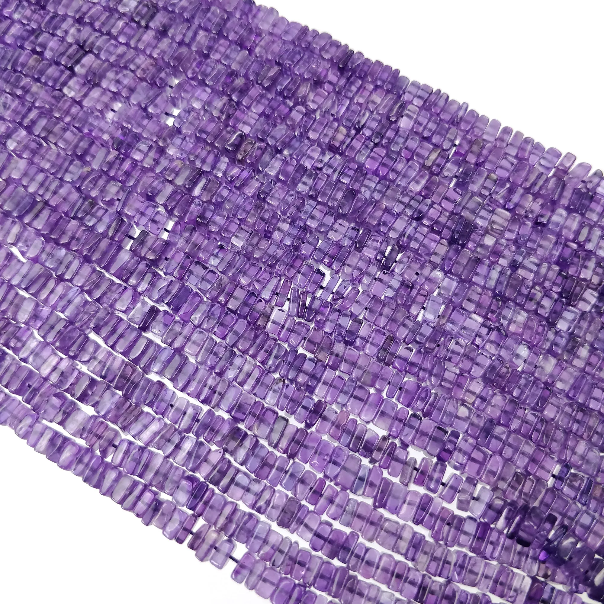 AMETHYST Gemstone Loose BEADS : Natural Untreated Purple Amethyst Loose Square Heishe Statement Beads 17"