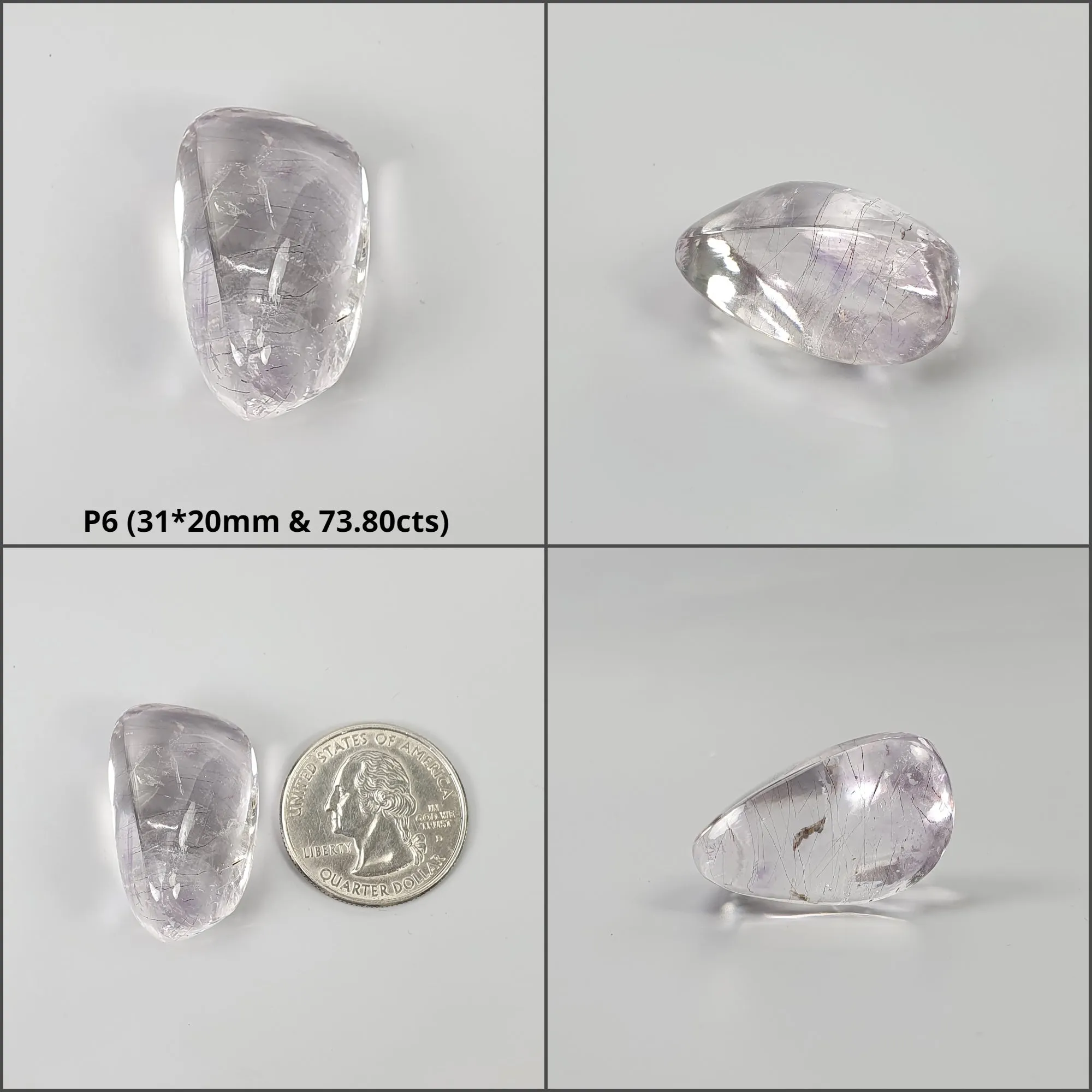 Amethyst Gemstone Tumble : Natural Untreated Unheated Purple Rutile Amethyst Uneven Shape Cabochon For jewelry