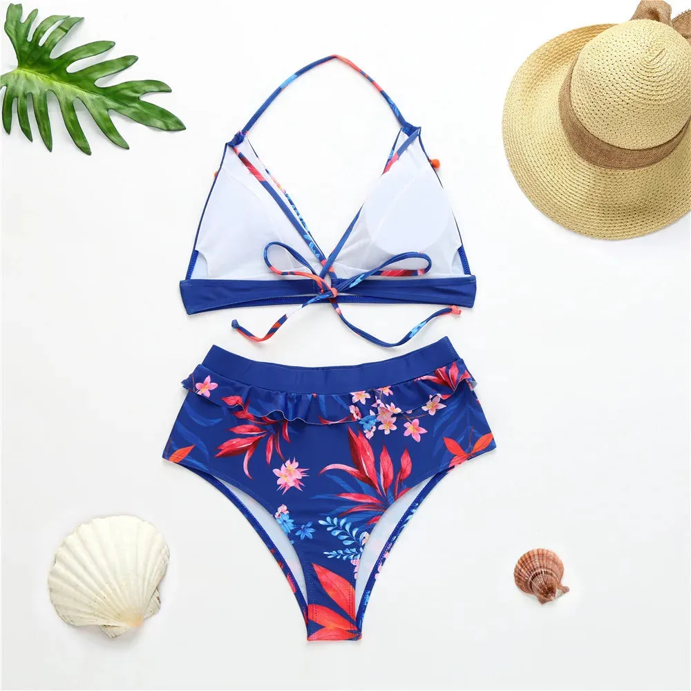 Anabella Blue High Waisted Bikini