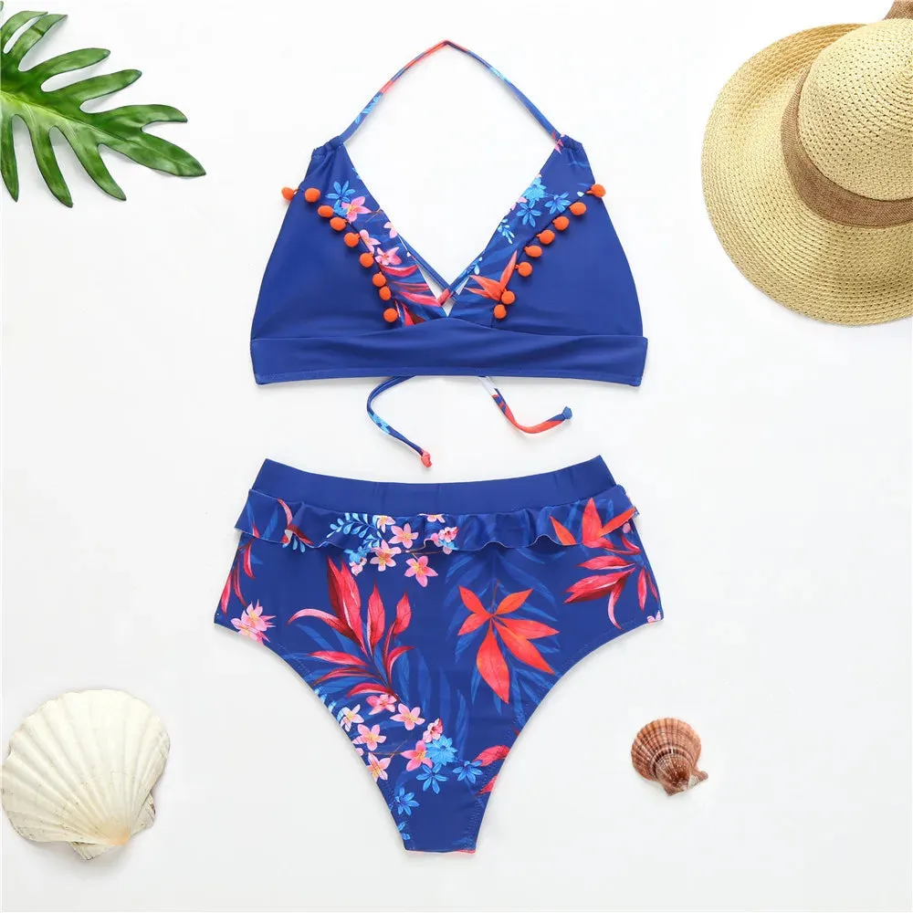 Anabella Blue High Waisted Bikini