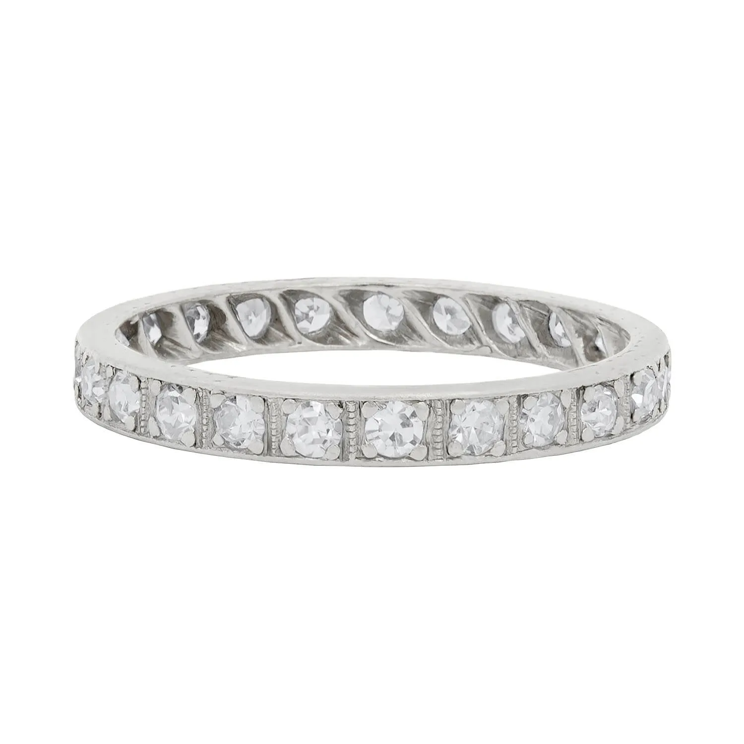 Art Deco Platinum Diamond Eternity Band 0.40ctw