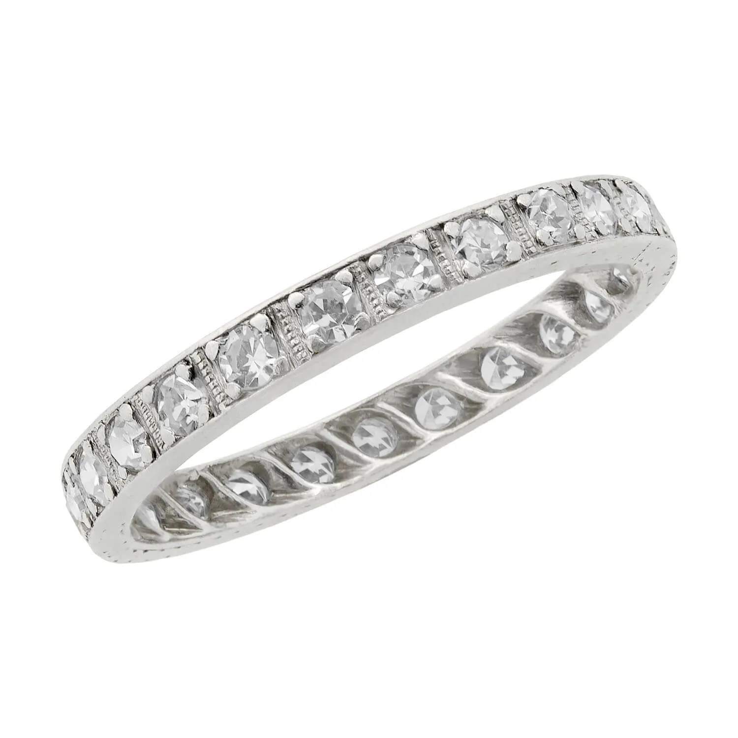 Art Deco Platinum Diamond Eternity Band 0.40ctw