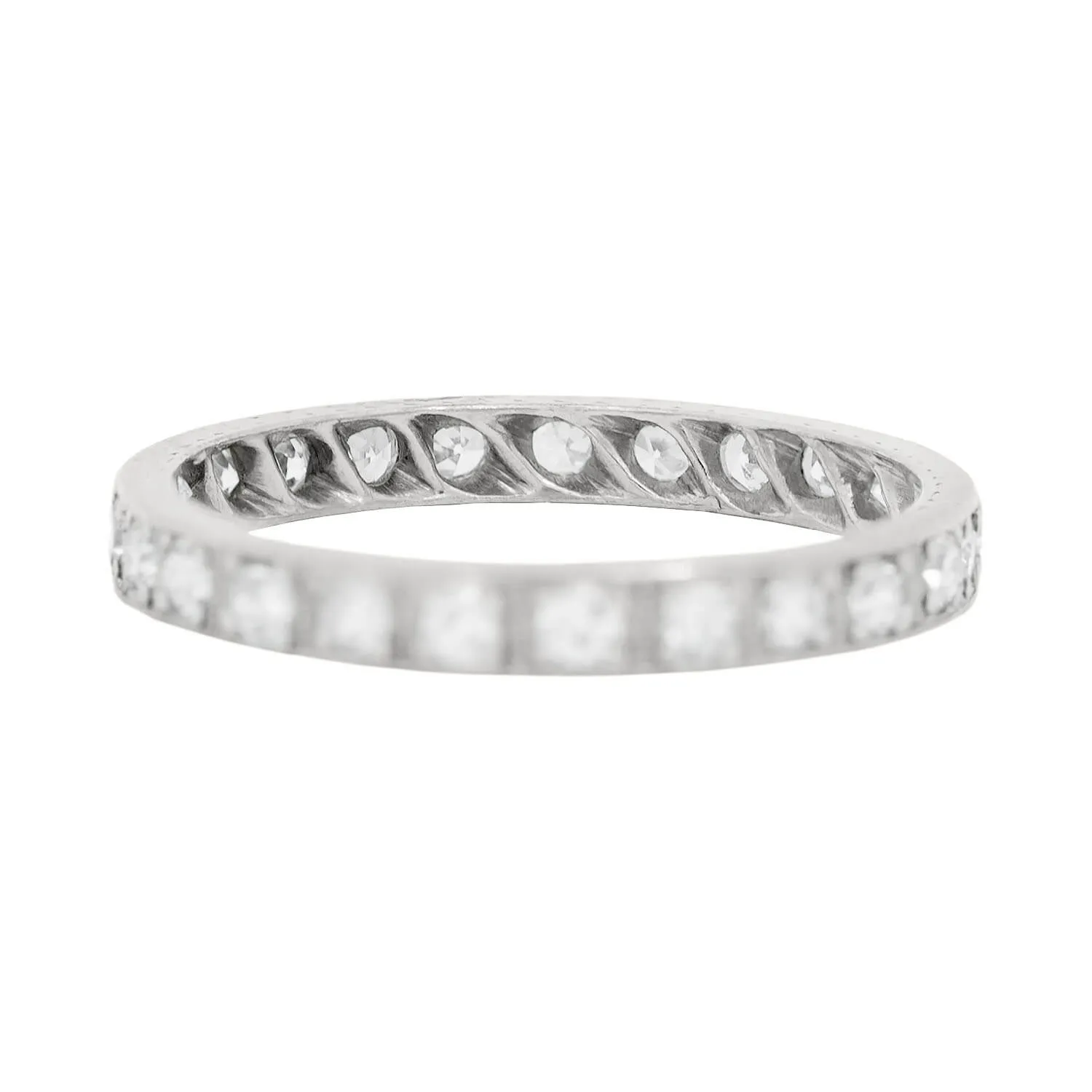 Art Deco Platinum Diamond Eternity Band 0.40ctw