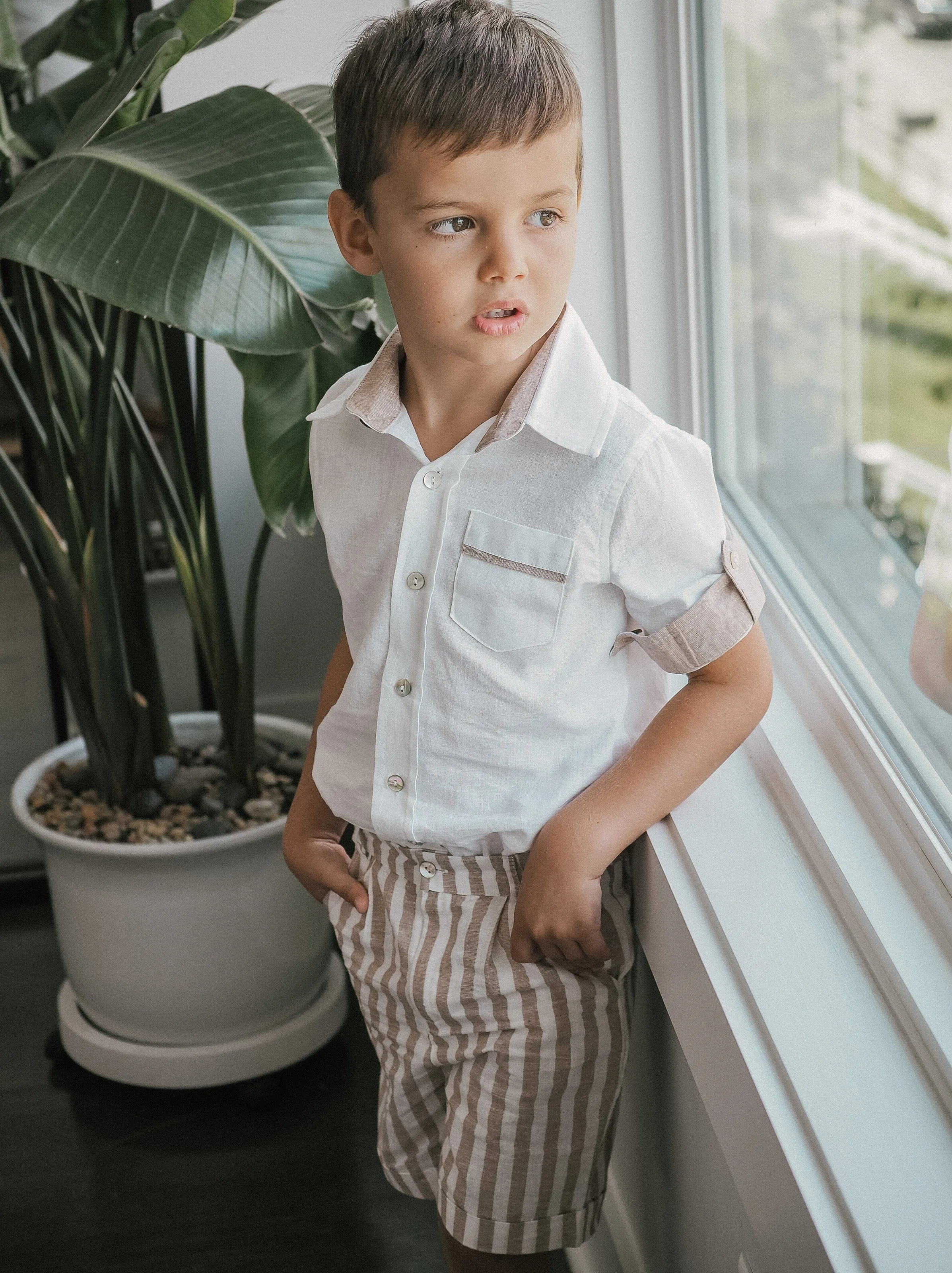 Ashton Striped Linen Shorts and Top Set