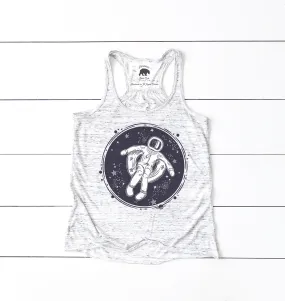 Astronaut Pool Float flowy racerback tank tops