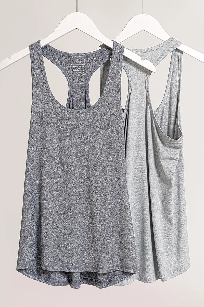 Athletic Melange Racerback tank - LT Gray