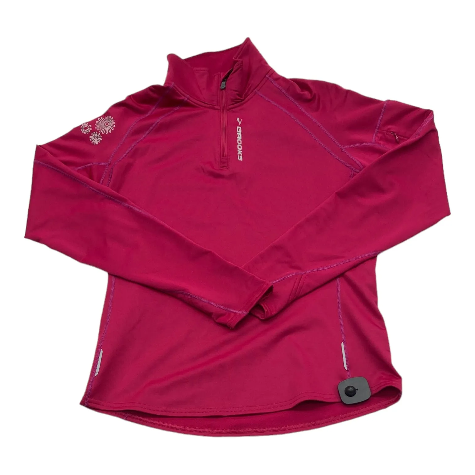 Athletic Top Long Sleeve Collar By Brooks  Size: L