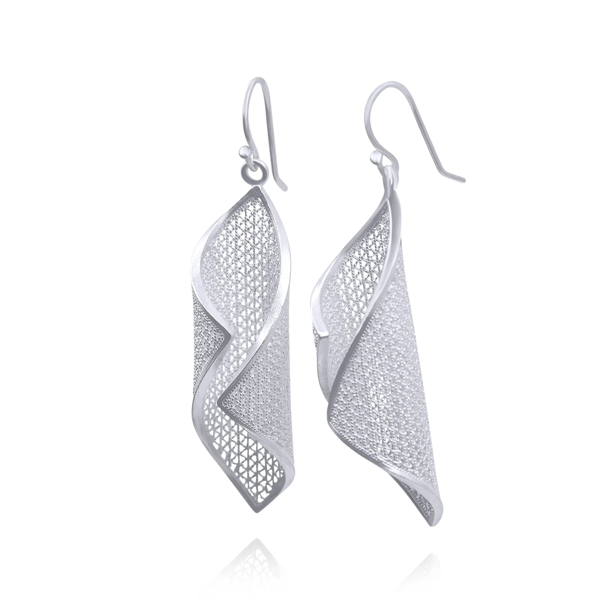 AVA SILVER MEDIUM EARRINGS FILIGREE