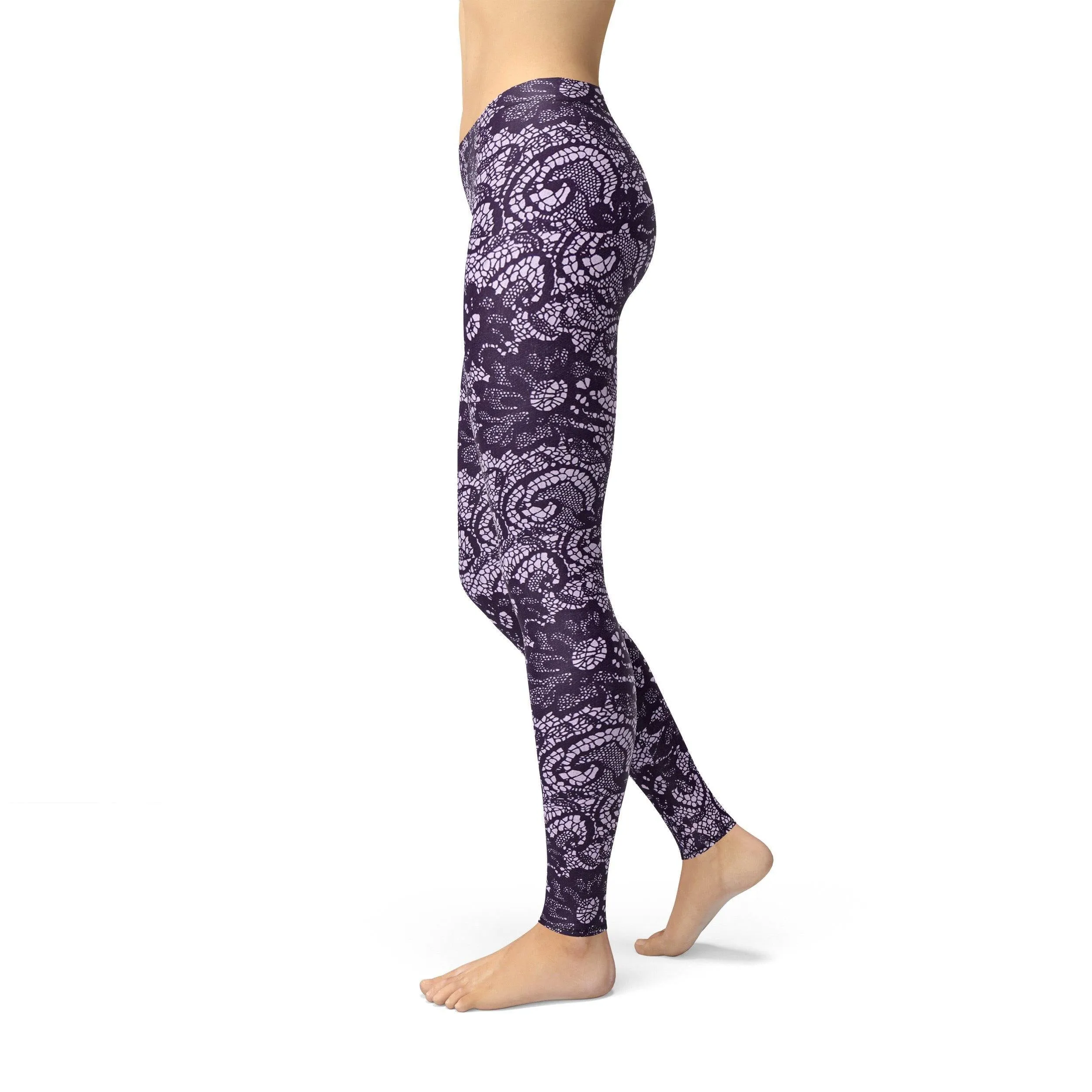 Avery Purple Lace Leggings