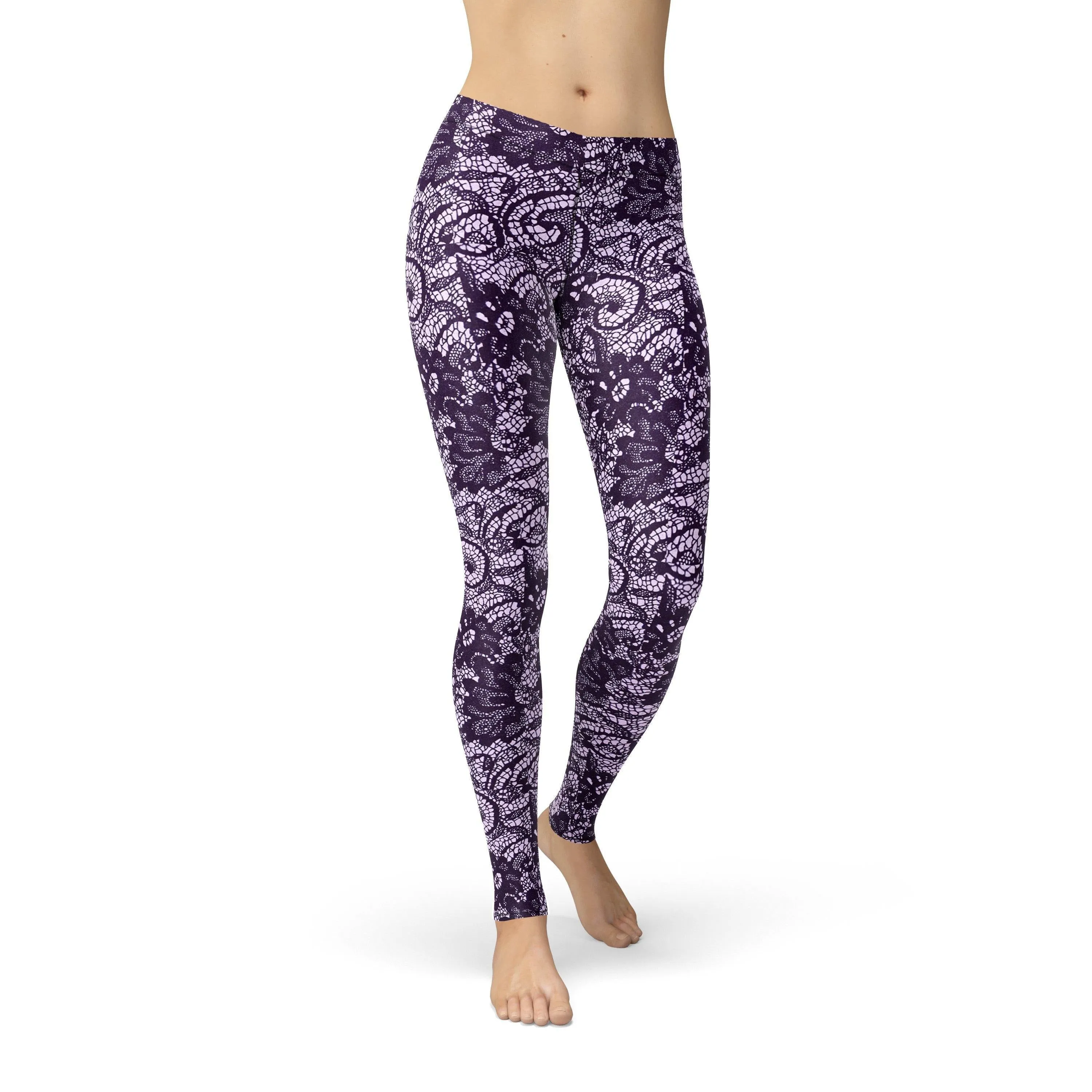 Avery Purple Lace Leggings