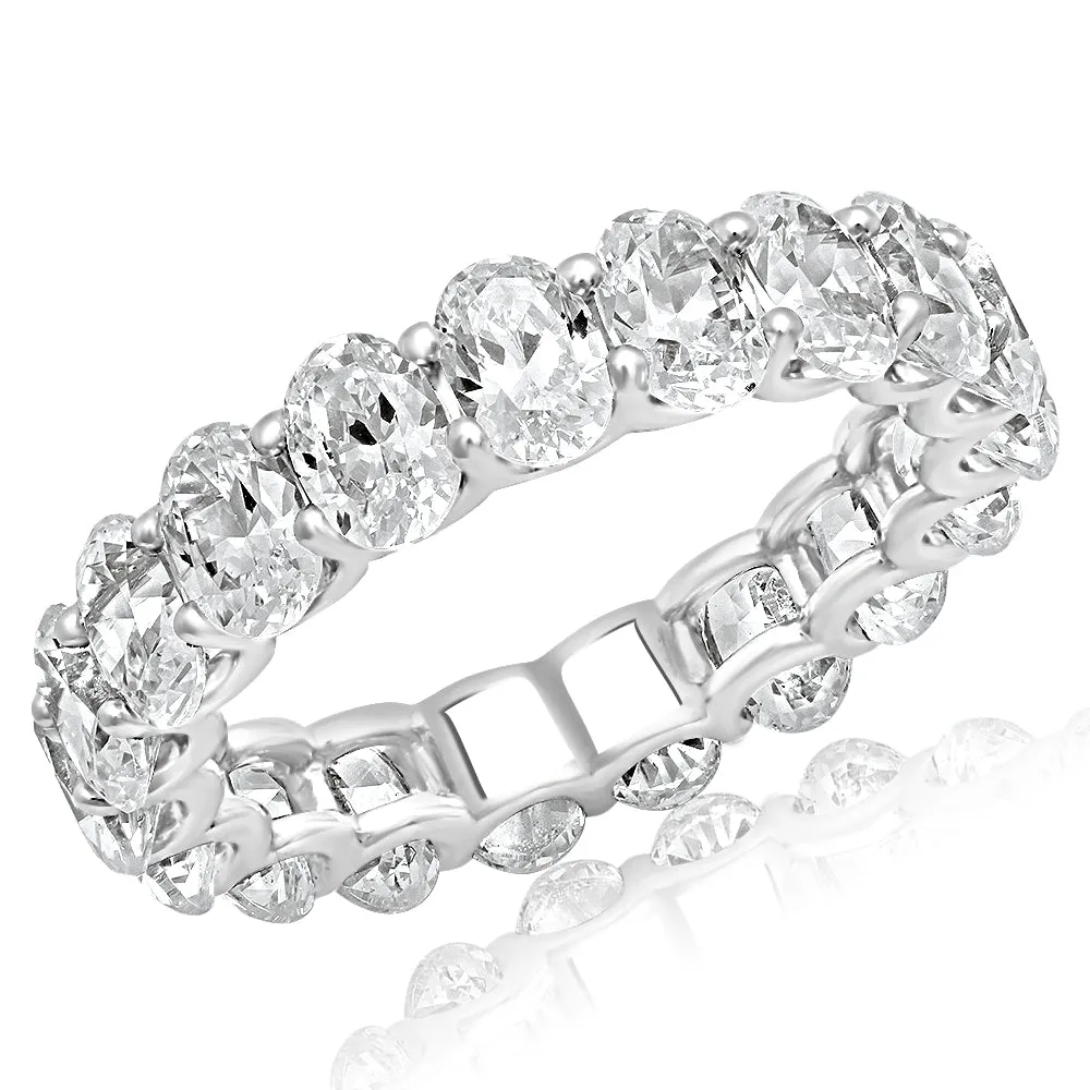 AZALEA 4-5 Carat Oval Cut Diamond Eternity Band in Platinum 25 pointer By Mike Nekta SIZE 4 - 9