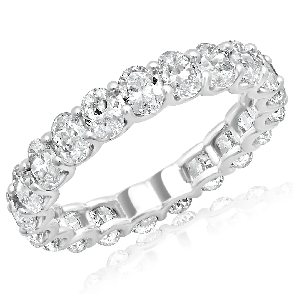 AZALEA 4-5 Carat Oval Cut Diamond Eternity Band in Platinum 25 pointer By Mike Nekta SIZE 4 - 9