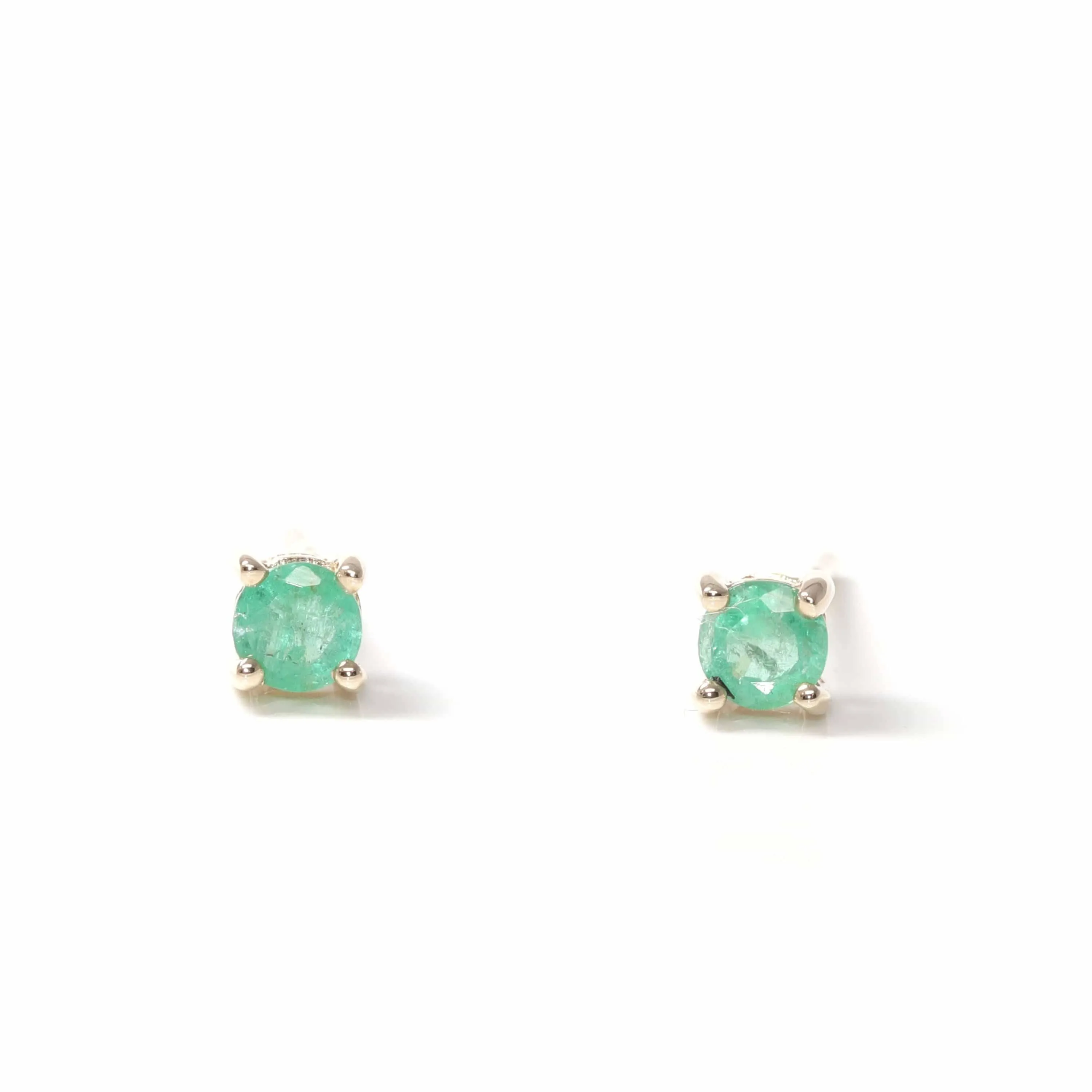 Baikalla? 14K Classic Yellow Gold Natural Emerald Earrings