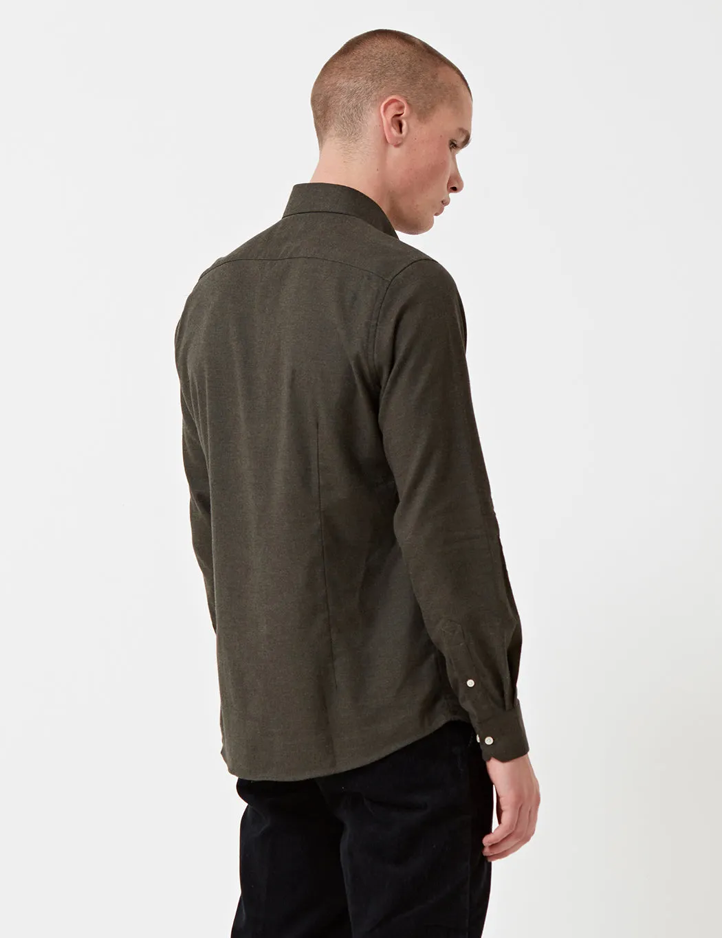 Barbour Don Flannel Shirt - Dark Olive