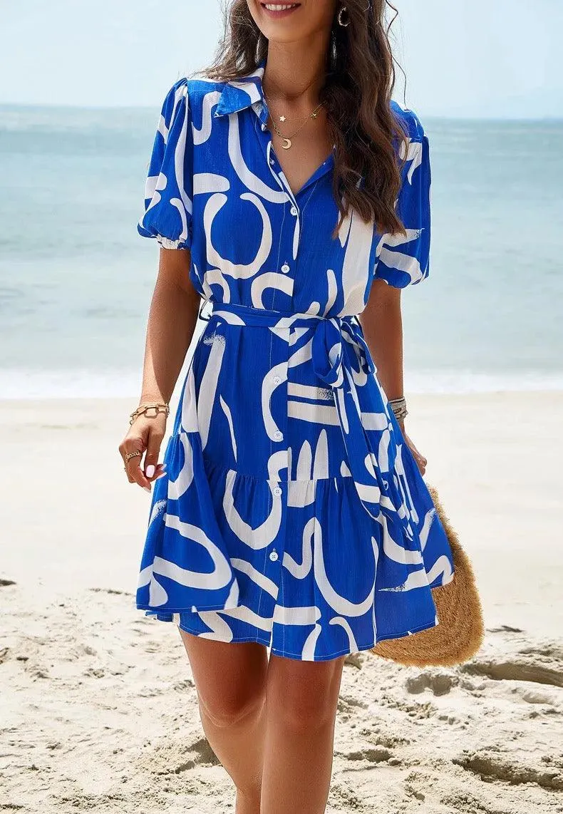 Bitsy Breezy Summer Dress in Blue