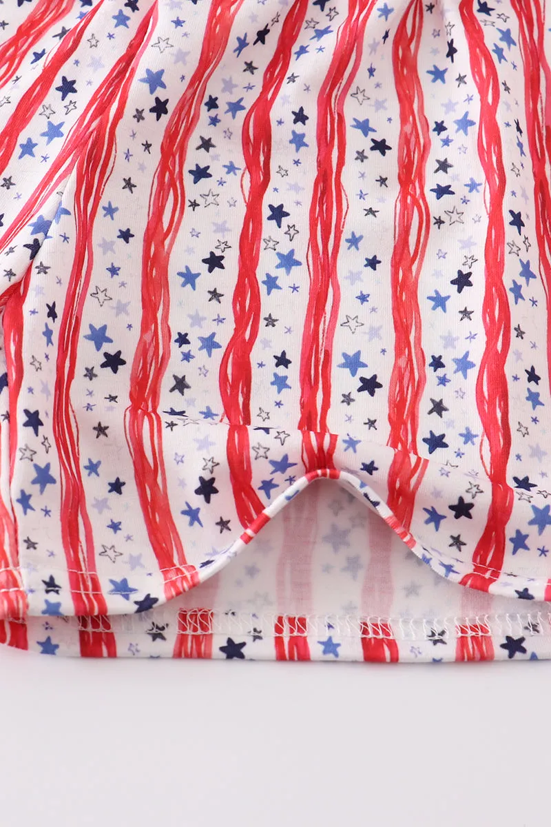 Blue Patriotic flag boy set