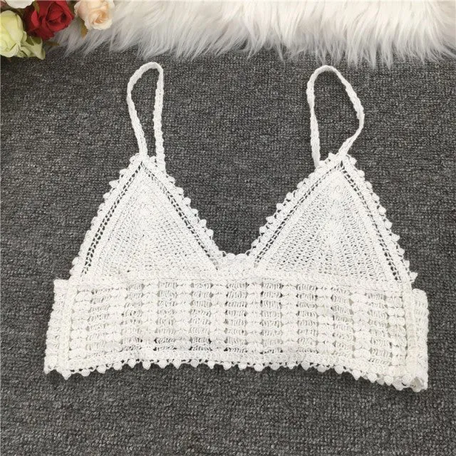 Boho böhmischen Sommer Häkeltop Bikinioberteil eingebauter BH 