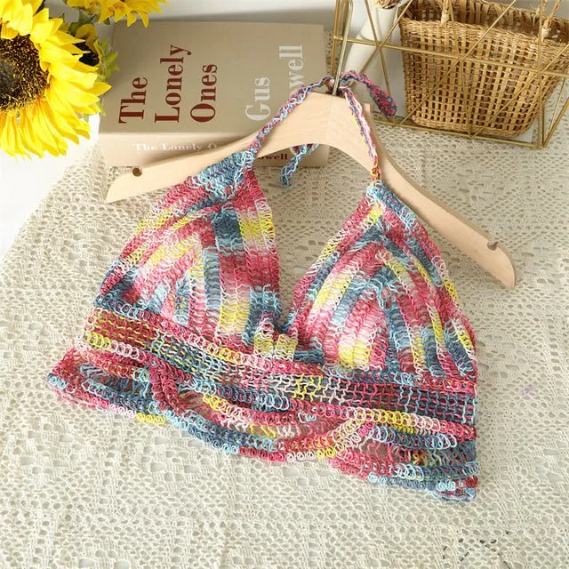 Boho böhmischen Sommer Häkeltop Bikinioberteil eingebauter BH 