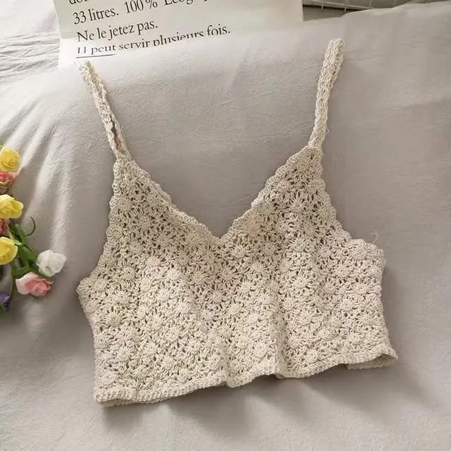 Boho böhmischen Sommer Häkeltop Bikinioberteil eingebauter BH 