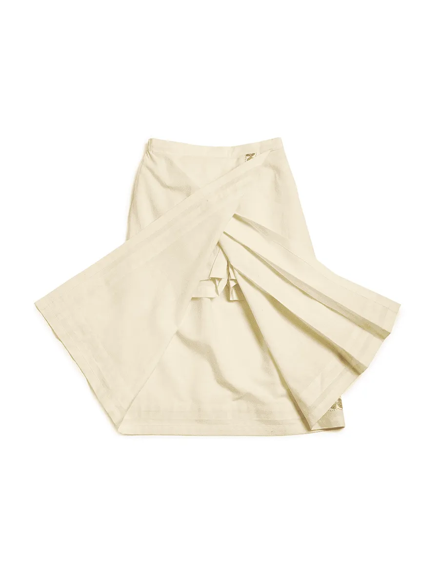 Boys Mundu Dhoti & Angvastram Set-Cream