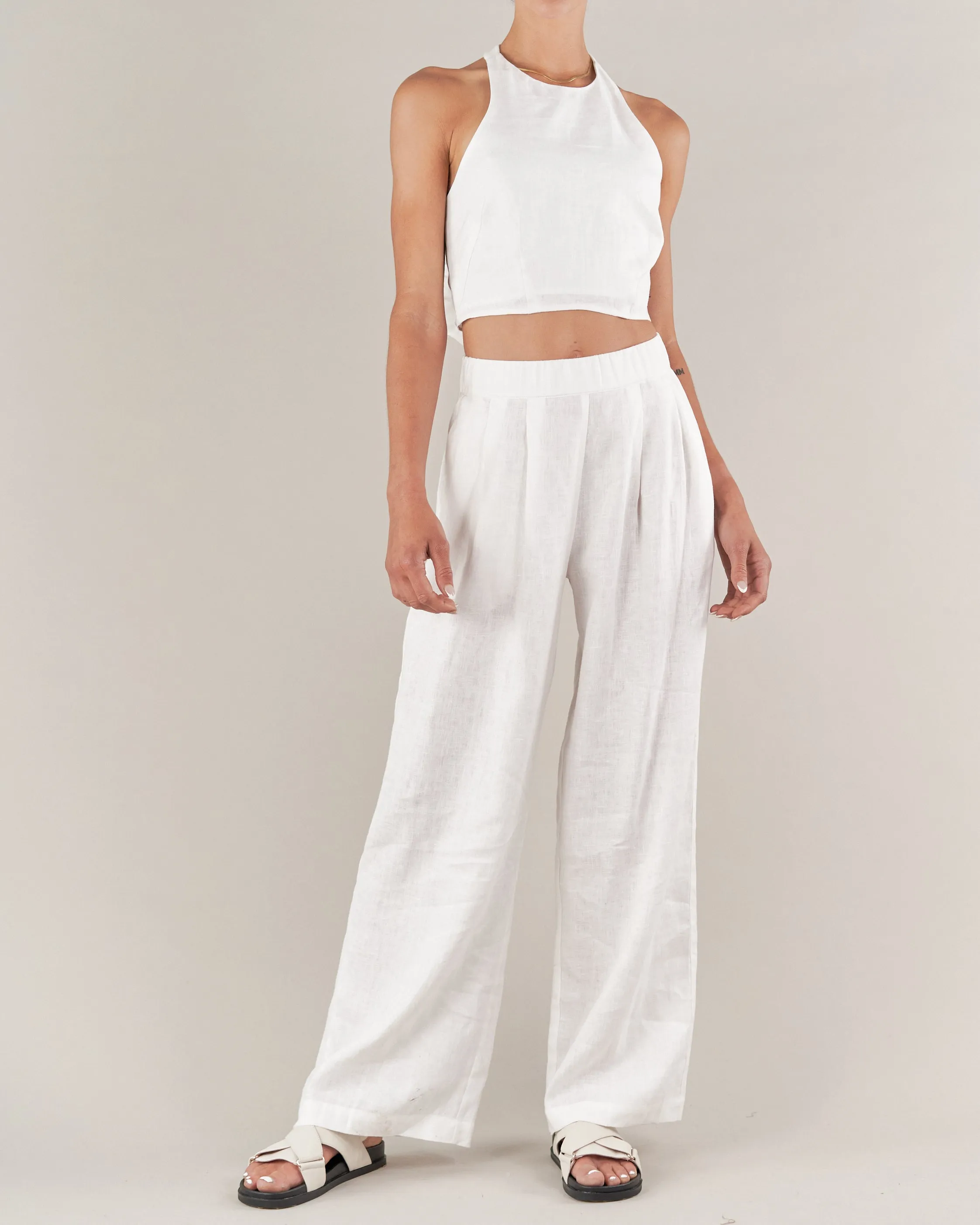 Cancun Linen Pant - White