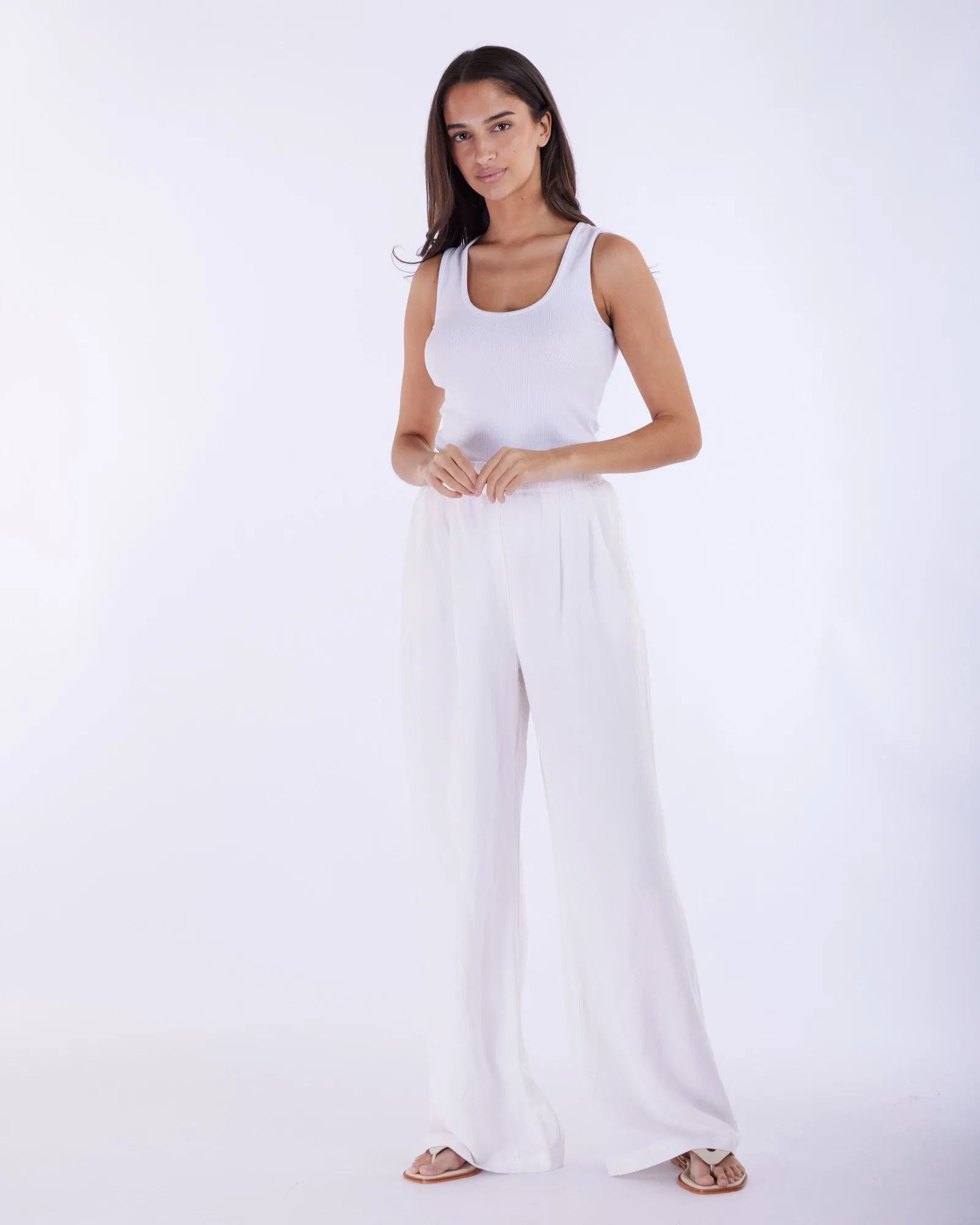 Cancun Linen Pant - White