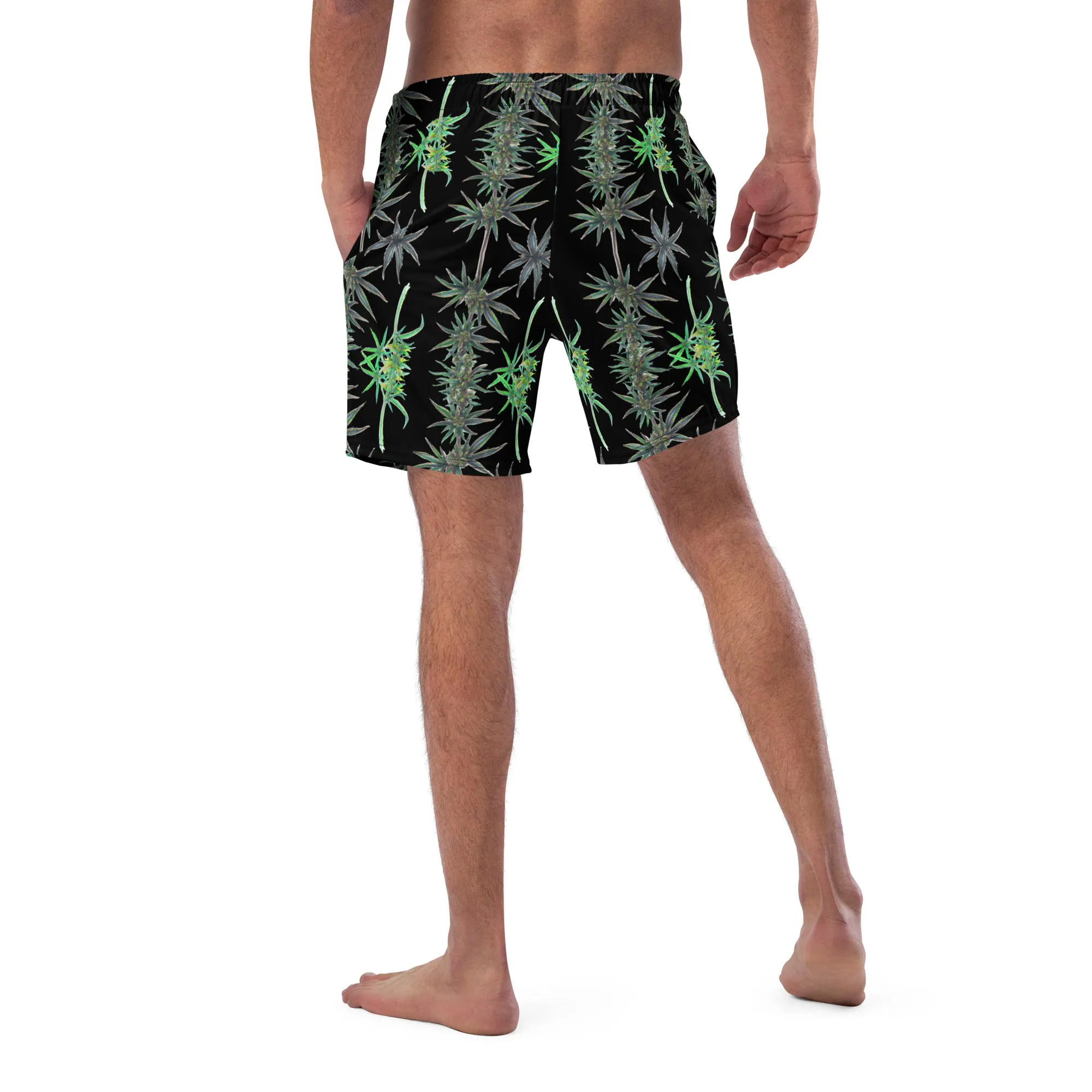 Cannabis inspired Men's swim trunks