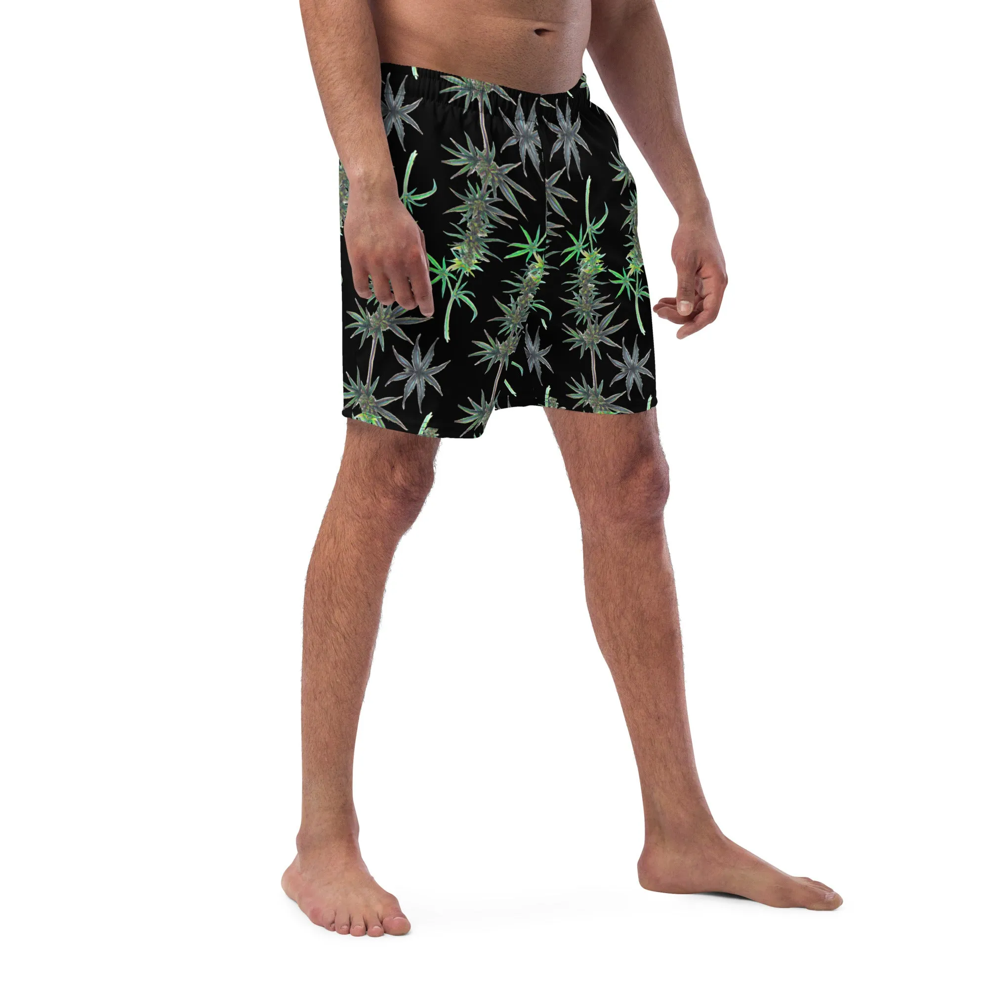 Cannabis inspired Men's swim trunks