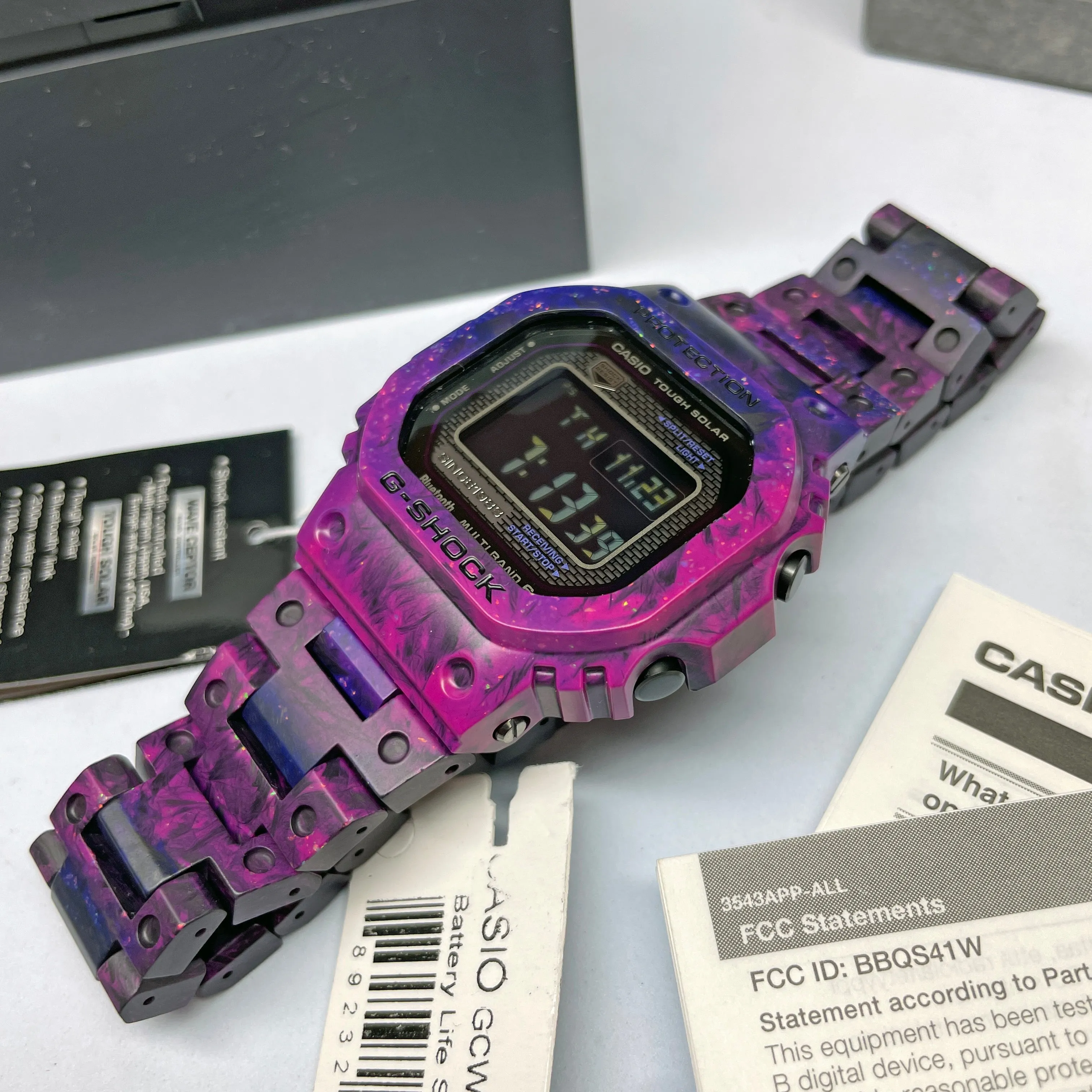 CASIO G-SHOCK GCWB5000UN-6 Purple 40th Anniversary Full Carbon Square Watch