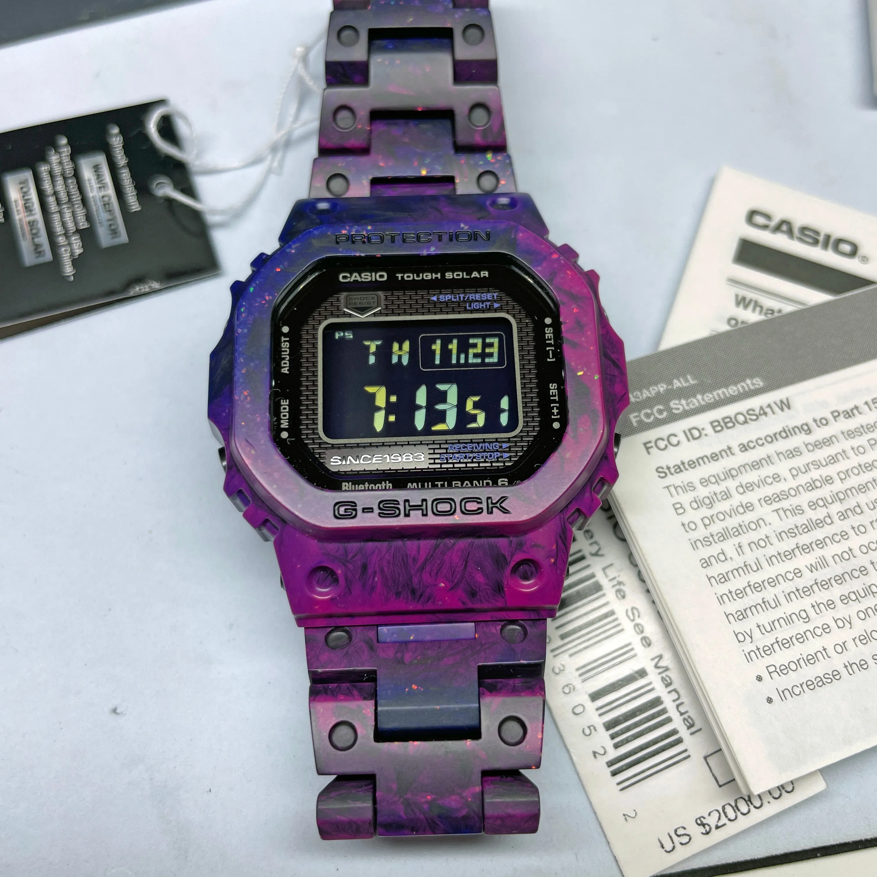 CASIO G-SHOCK GCWB5000UN-6 Purple 40th Anniversary Full Carbon Square Watch