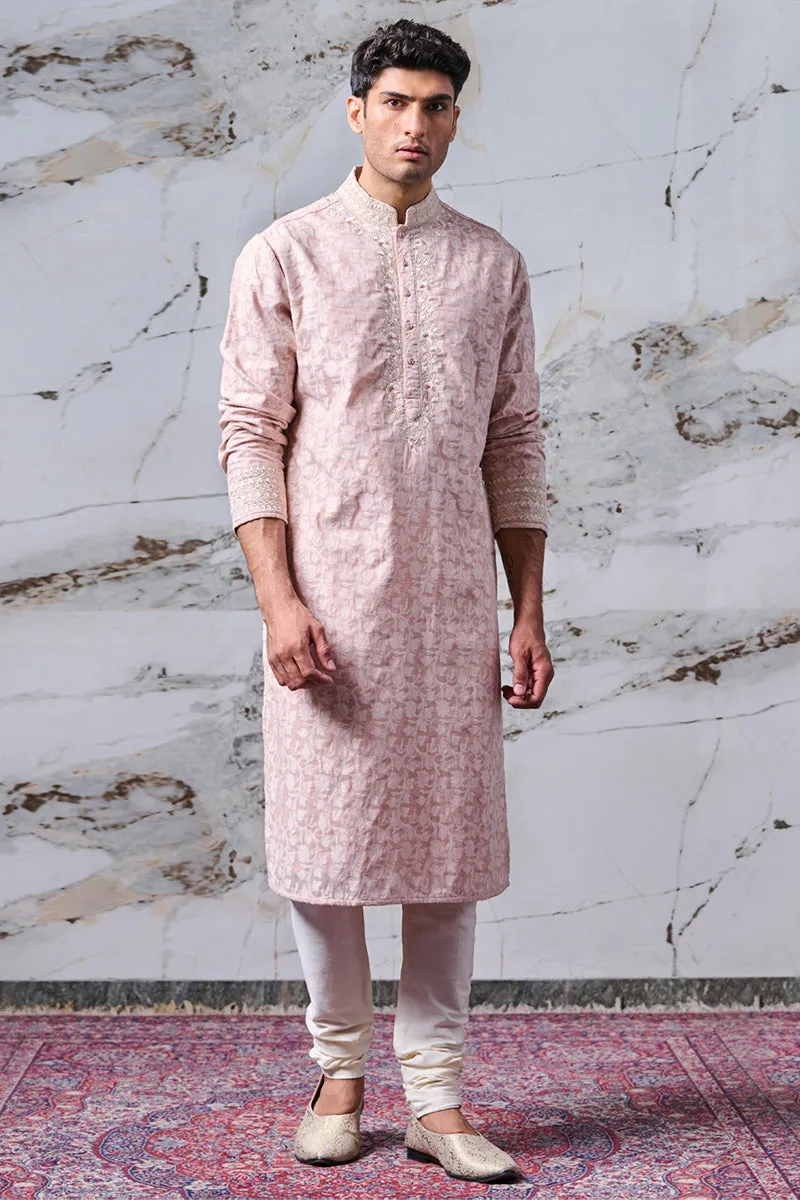 Chanderi Jacquard Kurta Set