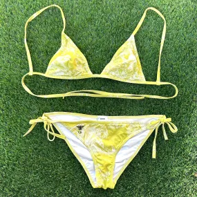 CHRISTIAN DIOR - TWO PIECES BIKINI TOILE DE JOUY LIME SIZE S