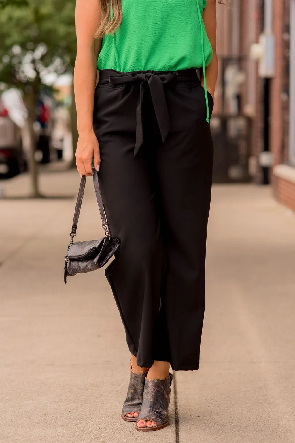 Classy Tie Waist Flare Pants