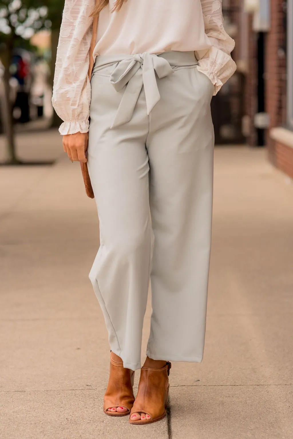 Classy Tie Waist Flare Pants