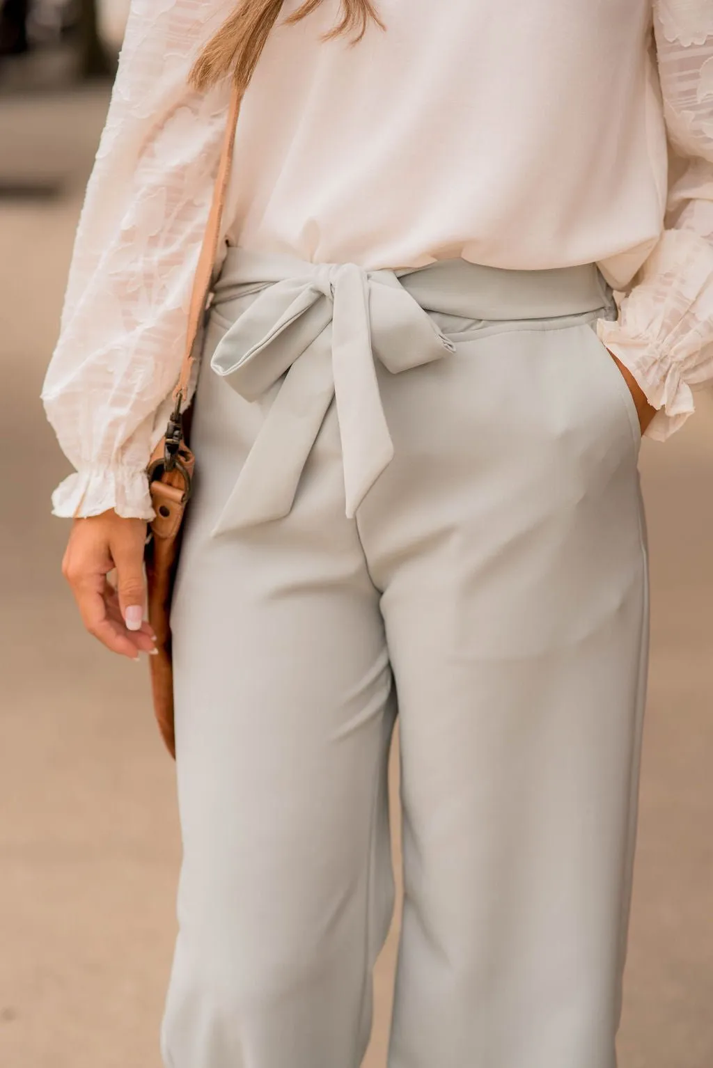 Classy Tie Waist Flare Pants