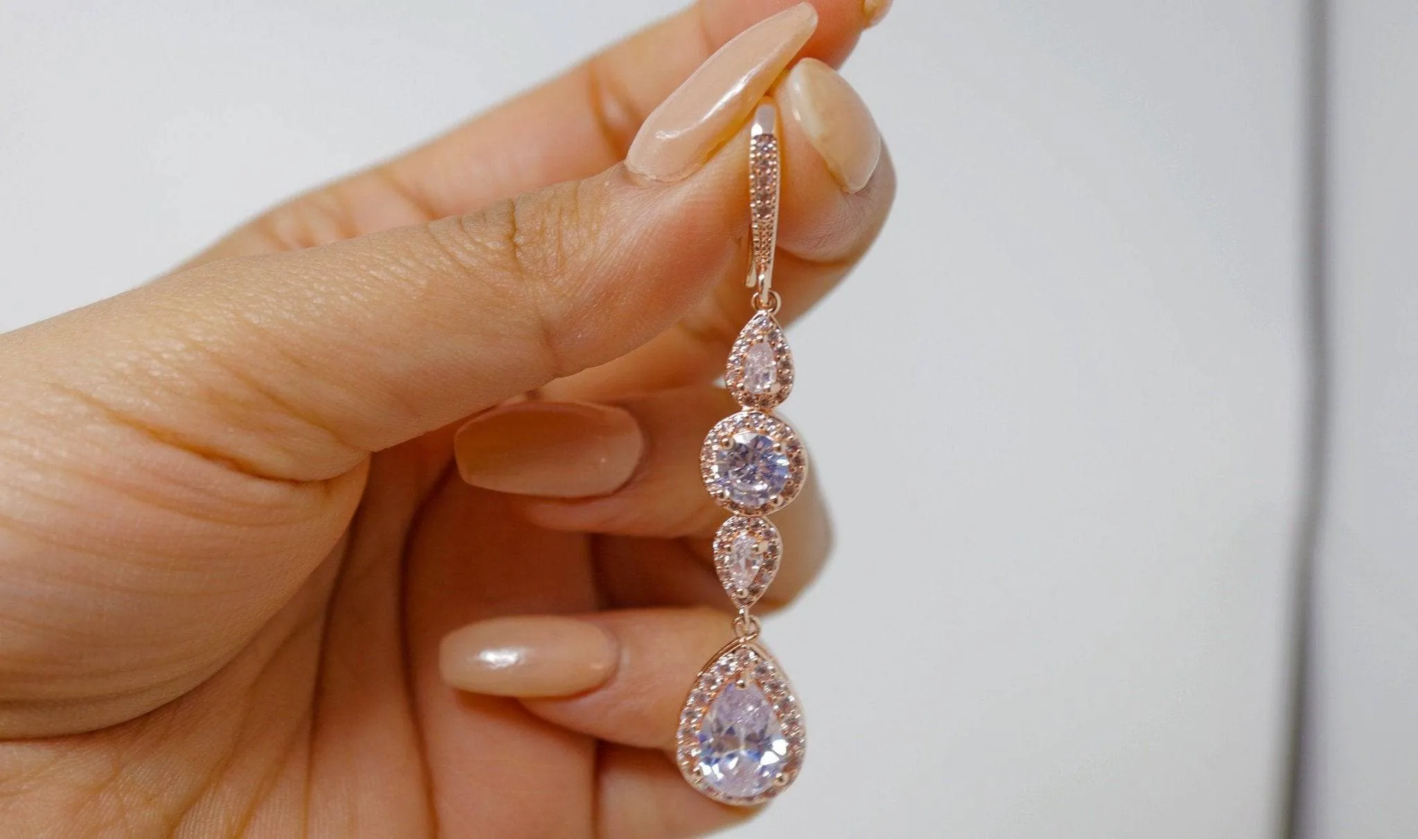 Cubic Zirconia Diamond Drop Crystal, Diamond Earrings, Long Bridal Jewelry, Bridal Earrings, Crystal Bridal Earrings, Statement Earrings Cz