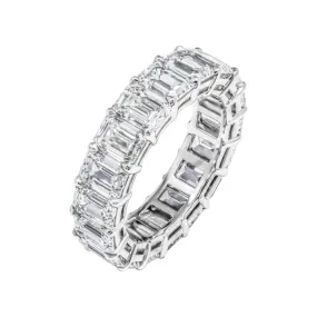 DANICA 9 Carat Emerald Cut Diamond Eternity Band in Platinum 50 pointer GIA Certified By Mike Nekta SIZE 7.25