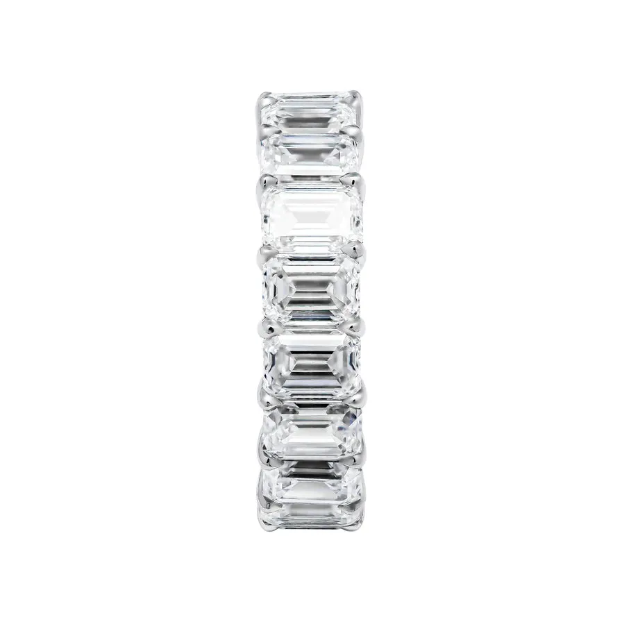 DANICA 9 Carat Emerald Cut Diamond Eternity Band in Platinum 50 pointer GIA Certified By Mike Nekta SIZE 7.25