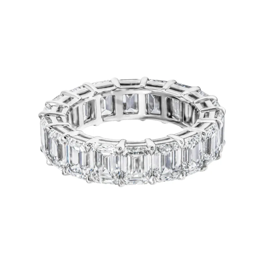 DANICA 9 Carat Emerald Cut Diamond Eternity Band in Platinum 50 pointer GIA Certified By Mike Nekta SIZE 7.25